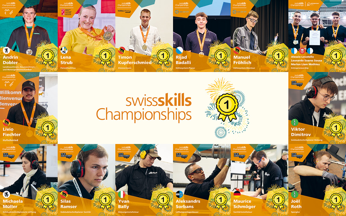 16 junge Berufstalente holen sich den Meistertitel an den SwissSkills Championships 2024